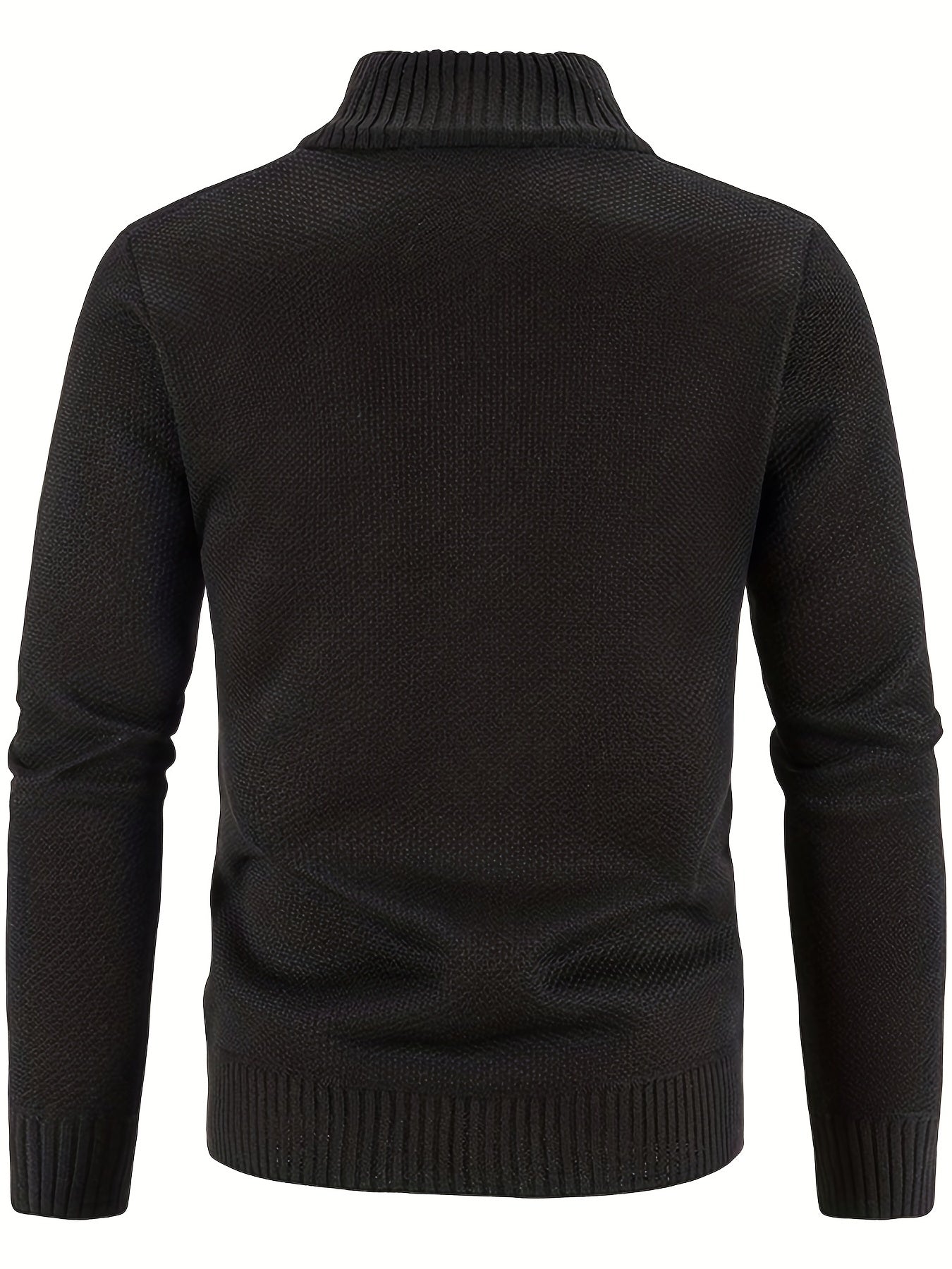 Plush Cardigan Jacket Men's Zip Up Sweater for Fall Winter