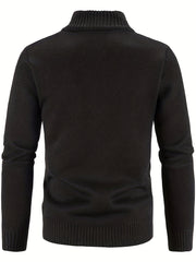 Plush Cardigan Jacket Men's Zip Up Sweater for Fall Winter