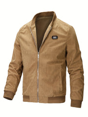 Men's Corduroy Varsity Jacket College Windbreaker
