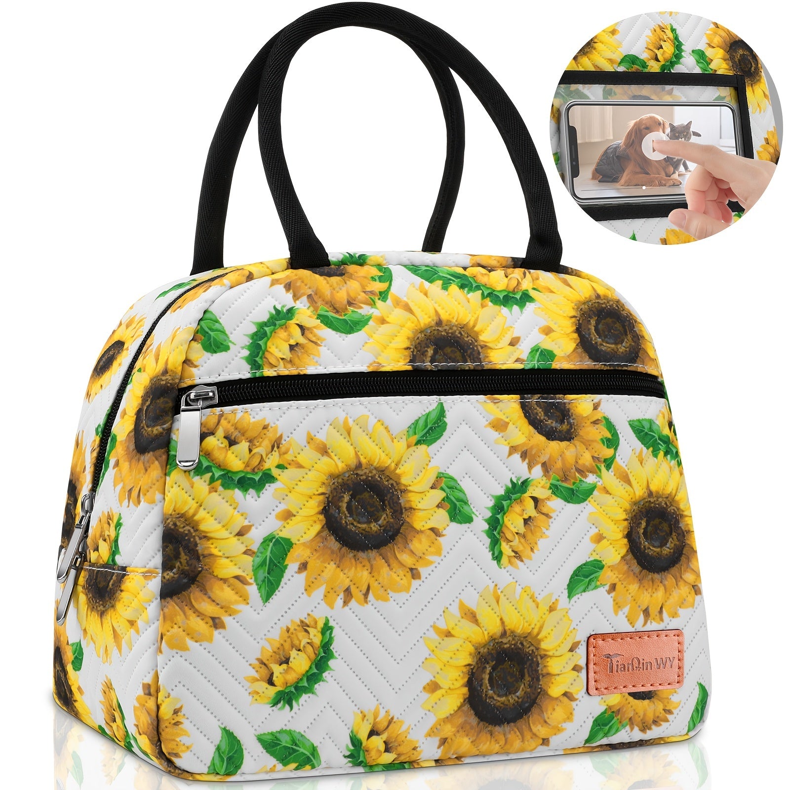 Sunflower Insulated Lunch Bag for Work School Picnic