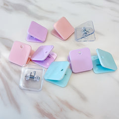 4pcs Colorful Square Plastic Clips for Document Storage Office Supplies