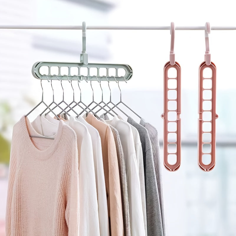 Multifunctional Clothes Hanger Storage Rack 9 Holes Plastic Drying Rack