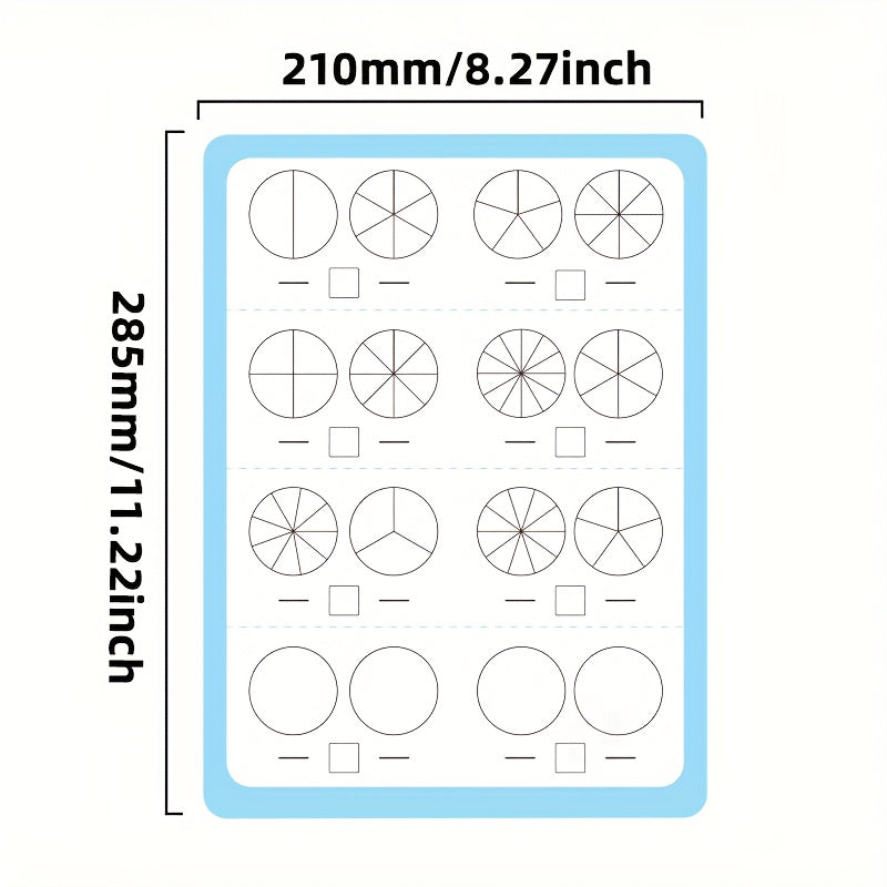 10 Pack COXCO Double Sided A4 Math Practice Papers Reusable Dry Erase Sheets