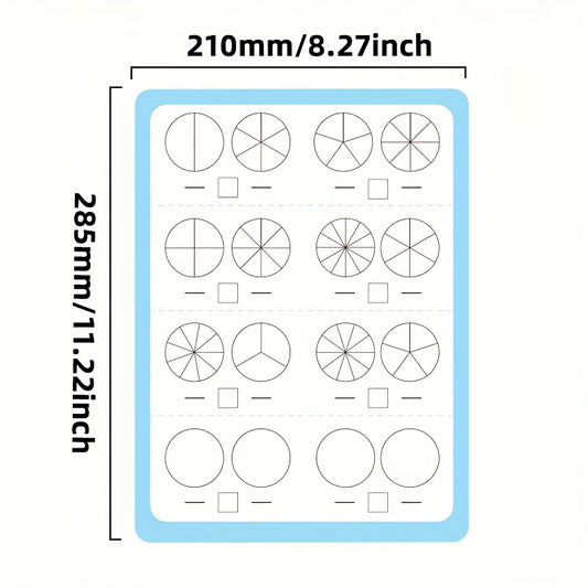 10 Pack COXCO Double Sided A4 Math Practice Papers Reusable Dry Erase Sheets