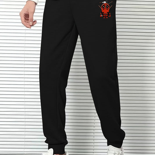 Men's Cartoon Print Elastic Waist Sports Pants