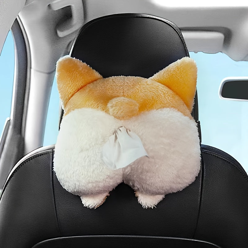 Corgi Car Tissue Box - Fun Car Seat Back Hanging Tissue Box