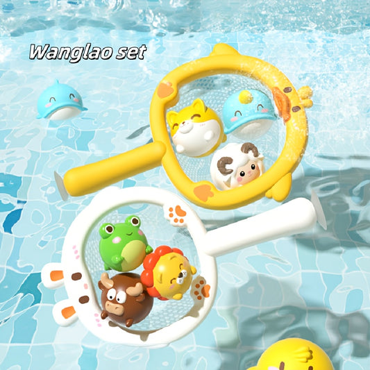 Net Catch Animal Bath Toy Floating Bathroom Play Toy PVC Toy