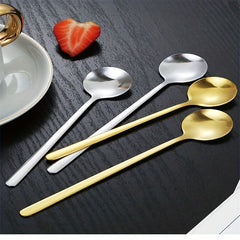 3pcs Stainless Steel Dessert Spoon Modern Stirring Spoon Reusable