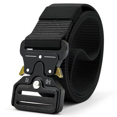 Canvas Polyester Snap Leather Belt with Magnetic Suction for Men