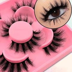 3 Pairs D Curling Fluffy Faux Mink False Eyelashes