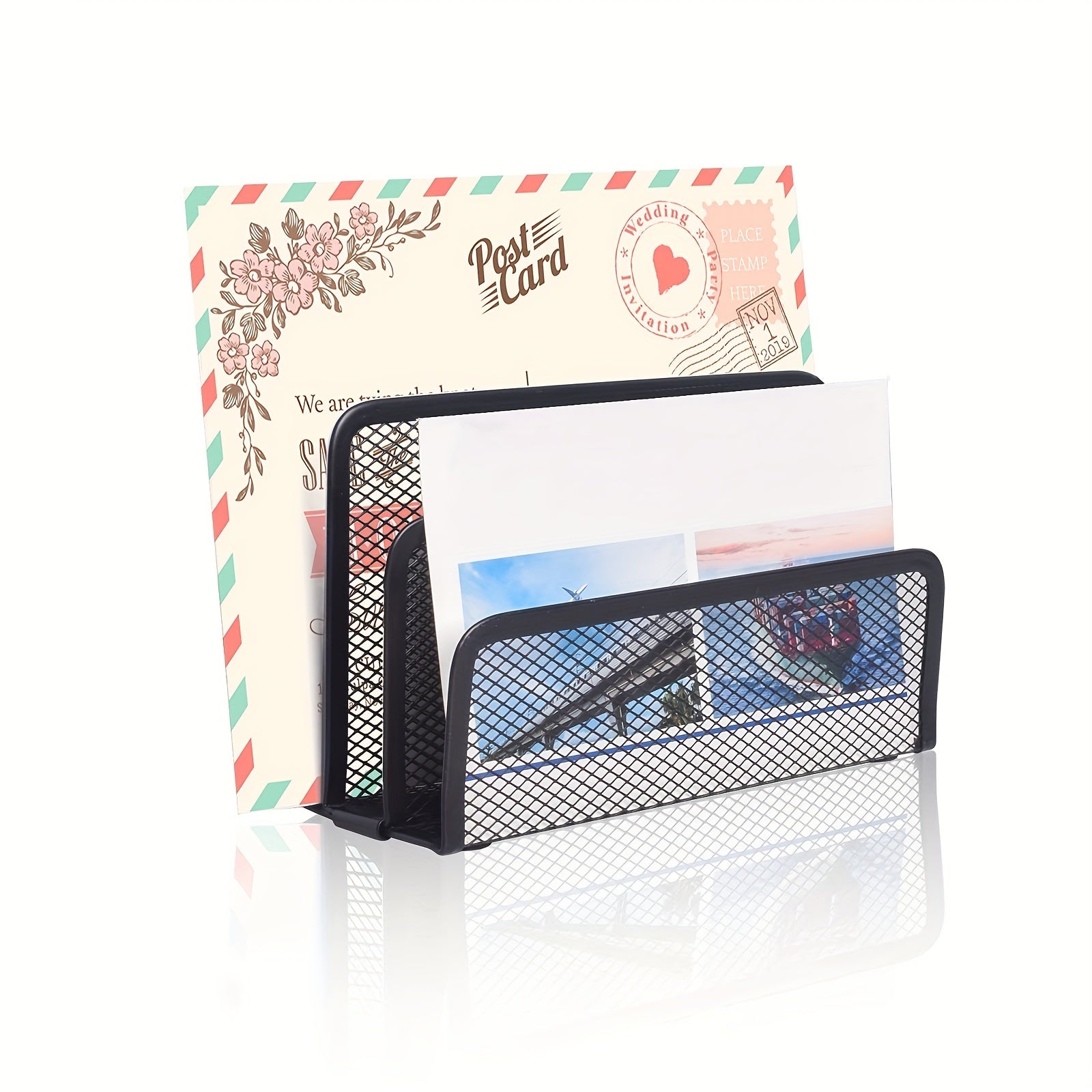 Metal Mesh Desk Mail Organizer Letter Sorter File Holder for Desktop