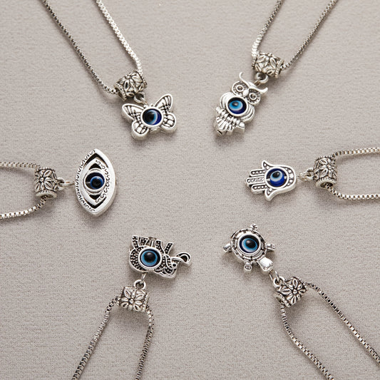 Eye Pendant Necklace Evil Eye Necklace Metal Chains Necklace