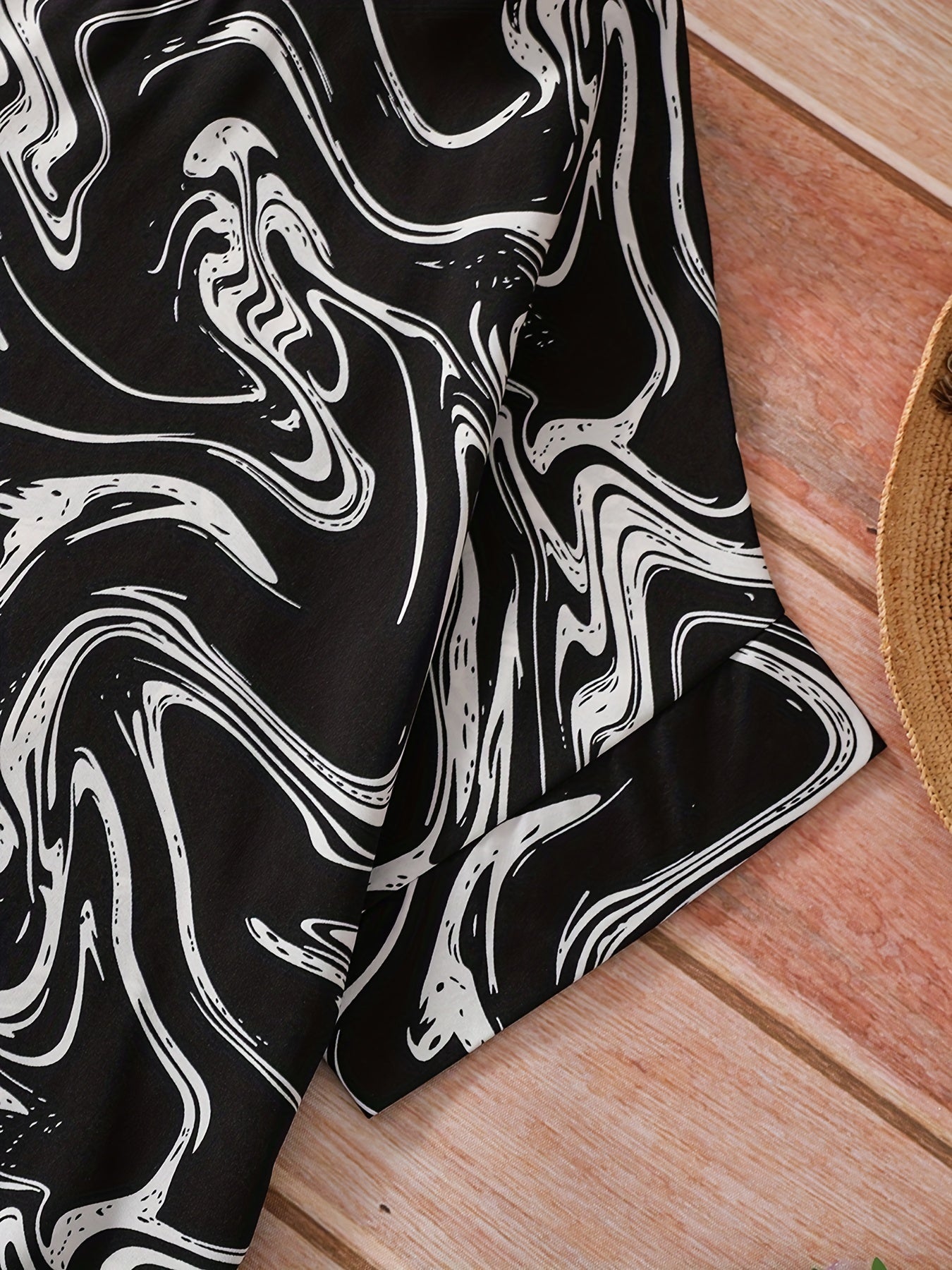  Casual Dress Women's Plus Random Print Short Sleeve Round Neck Loose