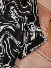  Casual Dress Women's Plus Random Print Short Sleeve Round Neck Loose