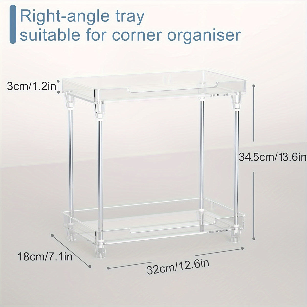 Bathroom Organizer Countertop Vanity Tray Corner Shelf for Makeup & Skincare