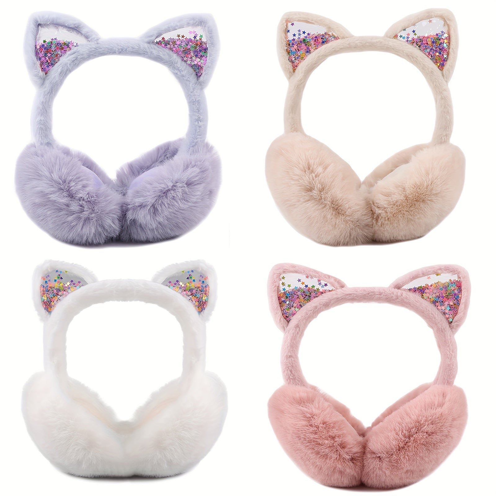 2 Pack Plush Ear Muffs Winter Ear Warmers Unisex Hand Wash Fabric