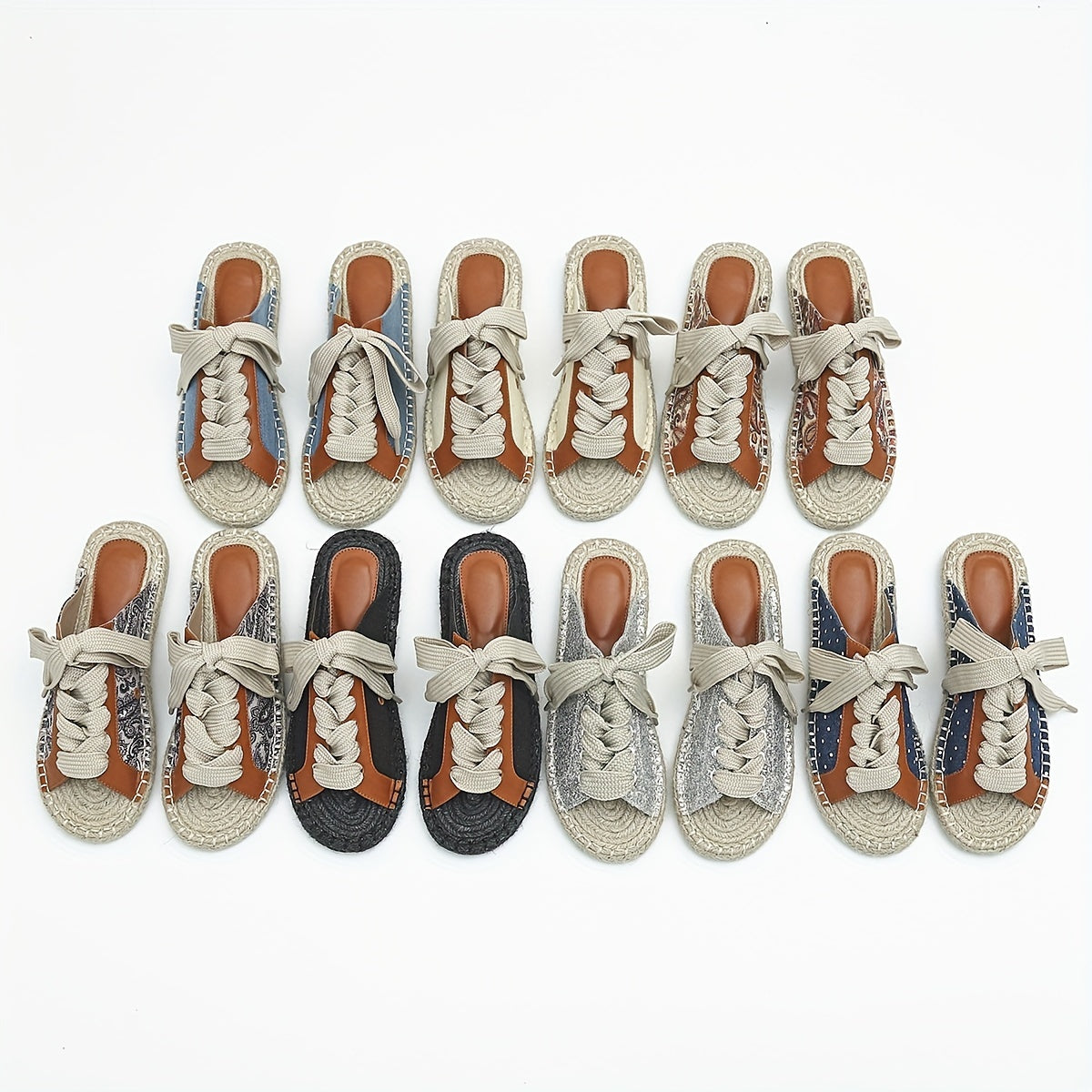 Casual Lace Up Flat Espadrille Sandals
