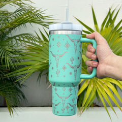 40oz Goat Star Tumbler Stainless Steel Thermal Water Bottle With Straw