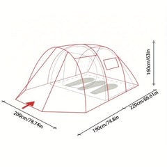 3 Person Waterproof Camping Tent with Door & Window