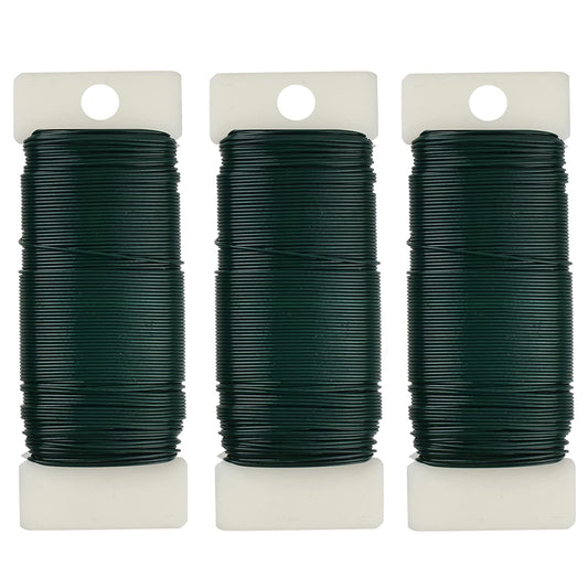 3pcs Floral Wire 118 Yards 22 Gauge Green Florist Wire Paddle Wire For Crafts