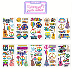 Hippie Waterproof Tattoo Stickers - Temporary Tattoos for Adults and Children