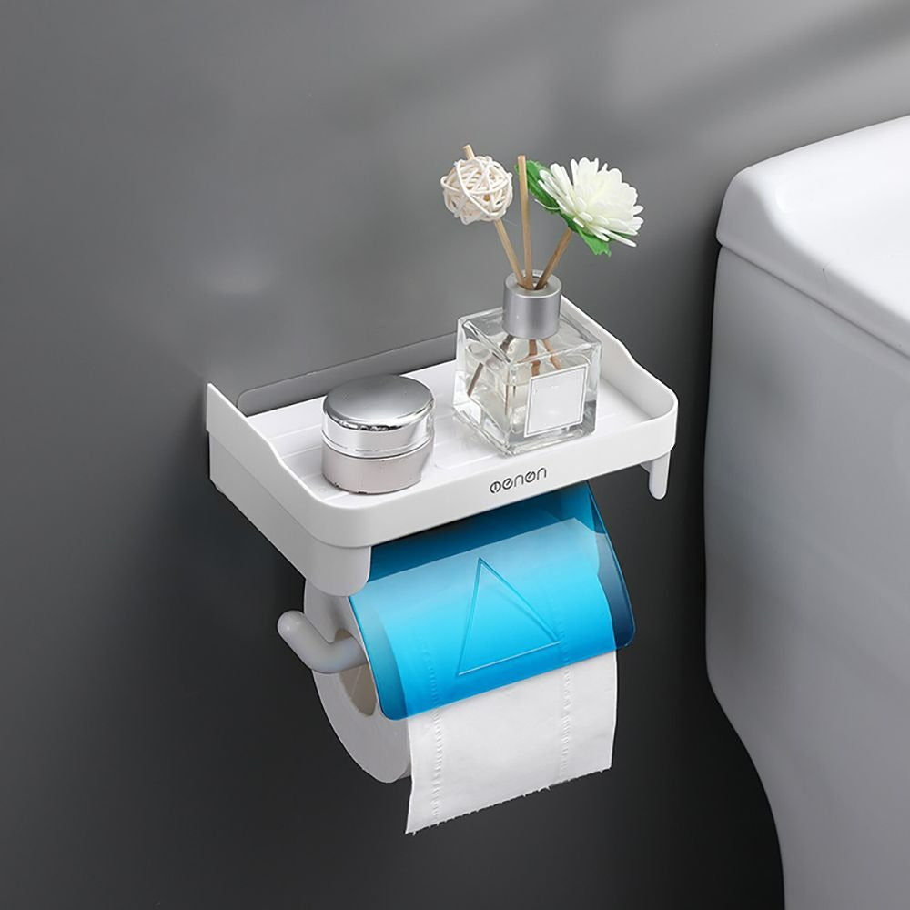 Toilet Paper Holder Wall Mounted Waterproof Shelf
