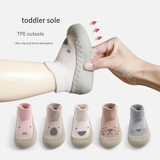 Cute Animal Print Slip On Sock Shoes for Baby Girls