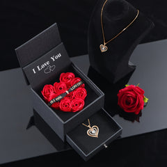 Halloween Gift Set: Eternal Rose Artificial Flowers in Heart Shaped Box