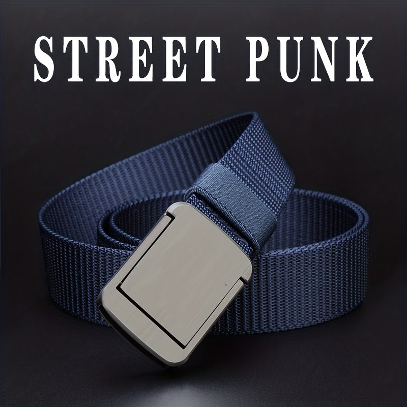 Dark Grey Square Alloy Belt for Business and Leisure