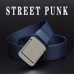 Dark Grey Square Alloy Belt for Business and Leisure