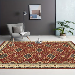 Bohemian Red Classic Pattern Large Carpet Soft Living Room Bedroom
