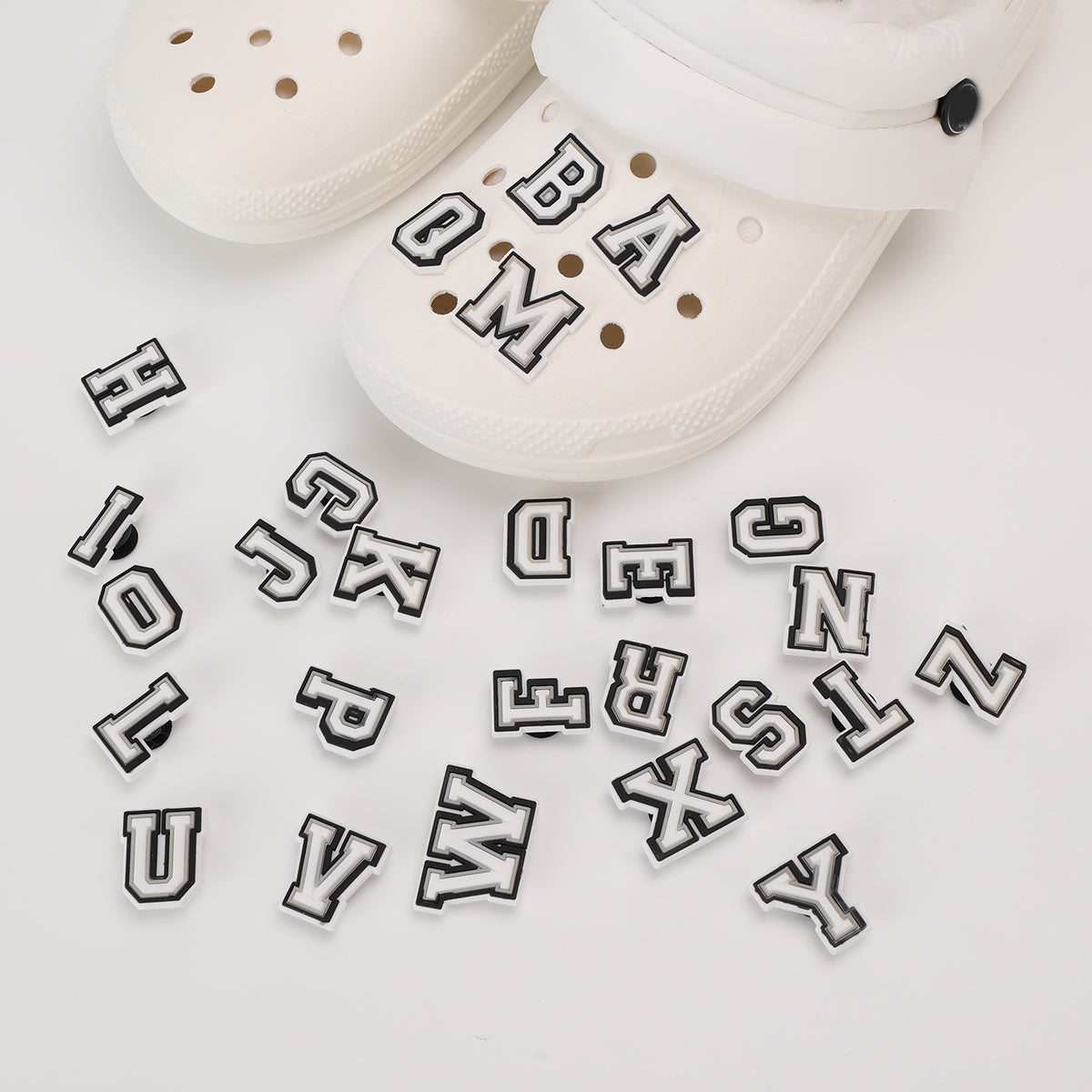 26pcs PVC Letter Charms Shoe Decoration DIY Shoes Pins For Clogs Men Women Teens