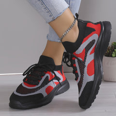 Women's Breathable Running Shoes Soft Sole Lace-up Casual Sneakers