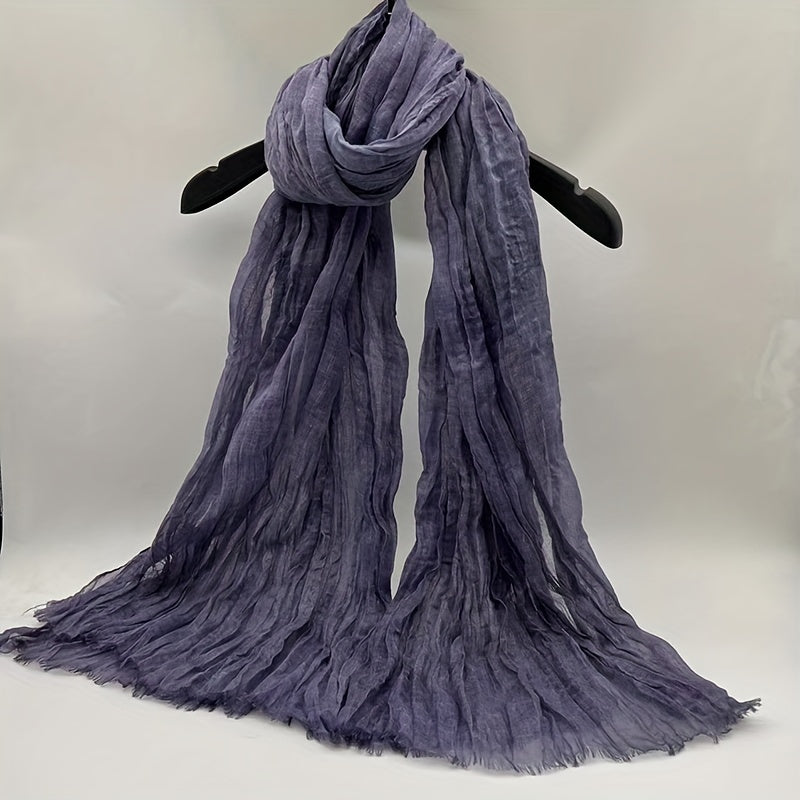Boho Style Linen Twist Scarf for Outdoor Activity