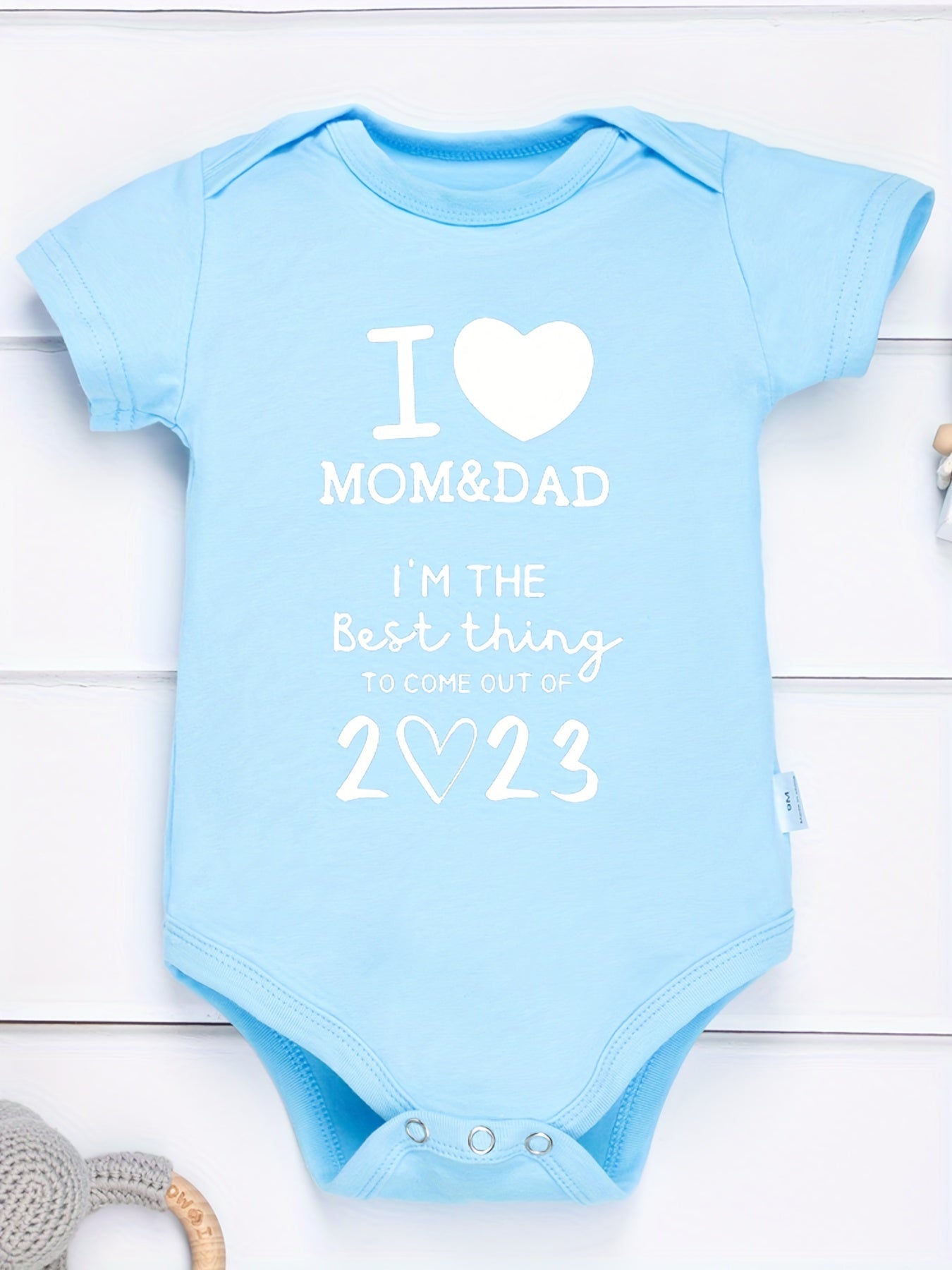 Baby I Love MOM&DAD Romper Short Sleeve Cotton Bodysuit