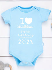 Baby I Love MOM&DAD Romper Short Sleeve Cotton Bodysuit