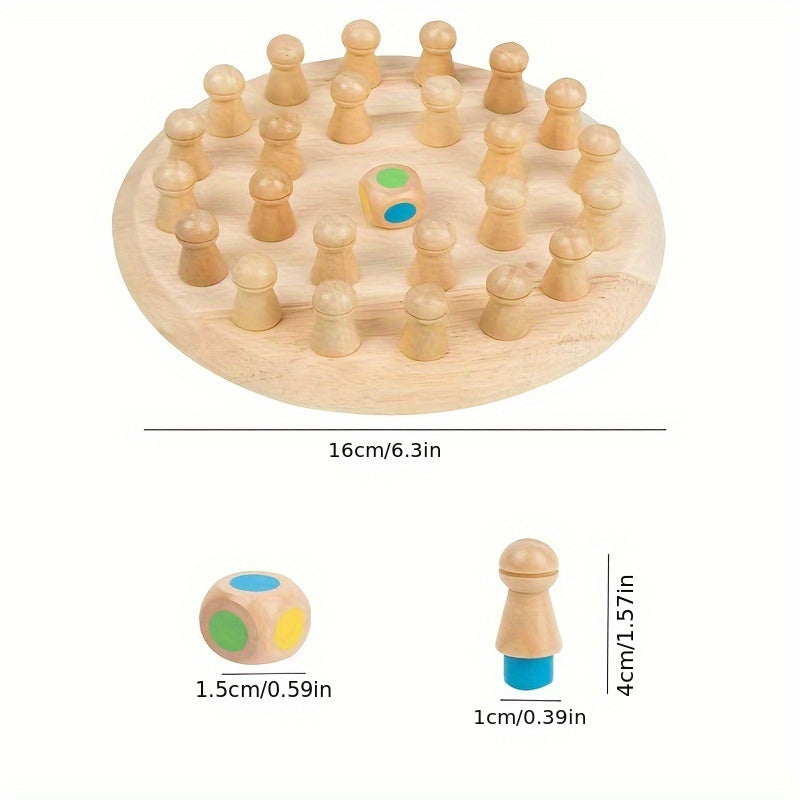 Wooden Memory Chess Board Game for Kids