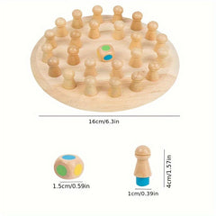 Wooden Memory Chess Board Game for Kids