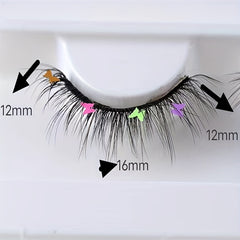 Butterfly Glitter False Eyelashes Rainbow Nightclub Masquerade Exaggerated Soft