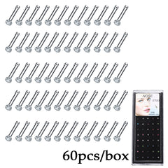 Stainless Steel Zicron Studded Nose Stud Nose Ring 24 40 60 Sets