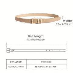 Square Buckle Classic PU Belt Casual Waistband Women Jeans Pants Dress Belts