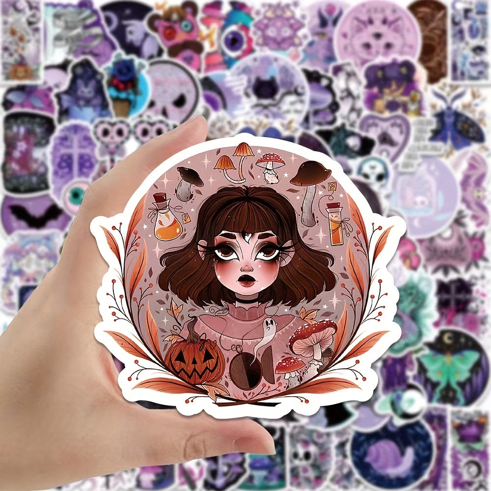 100pcs Die Cut Vinyl Ghost Witch Sticker Pack for Kids Laptop Luggage