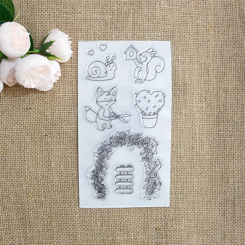 DIY Cartoon Transparent Stamp Snail Squirrel Fox Decoration