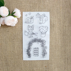 DIY Cartoon Transparent Stamp Snail Squirrel Fox Decoration