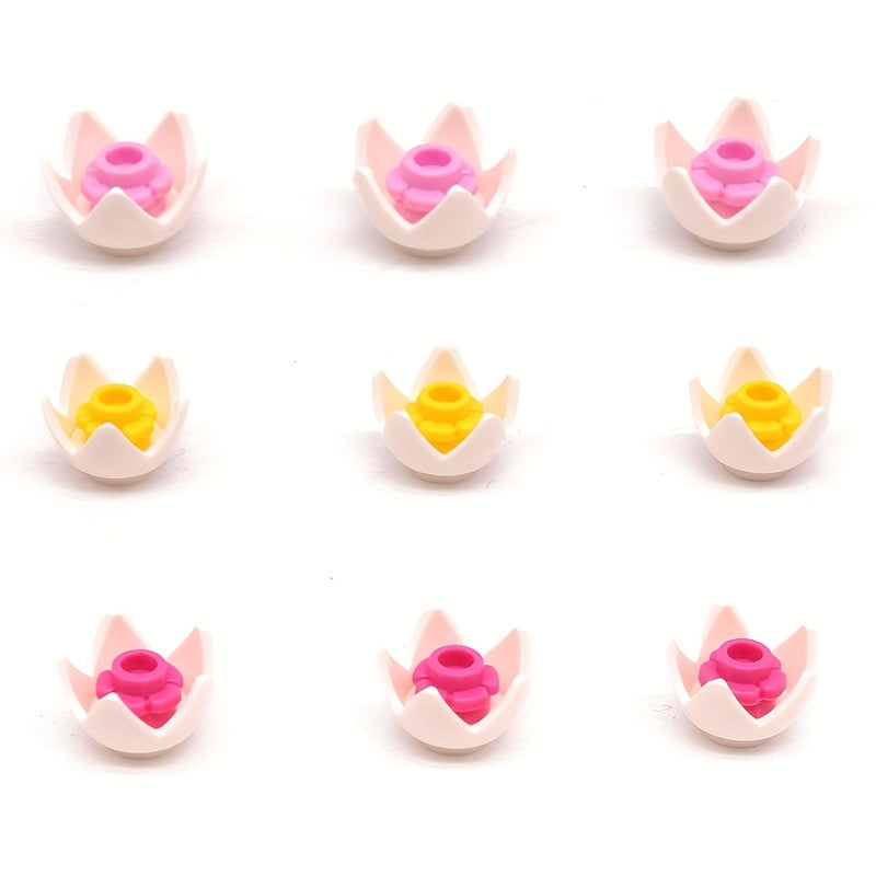 60pcs Flower Building Block Accessories for Lotus Campanula Garden