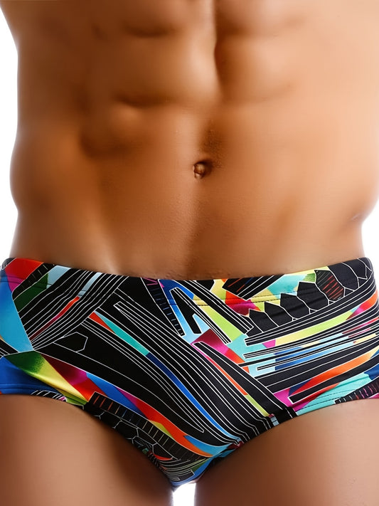 UXH Men's Striped Swimwear Slim Fit Boxer