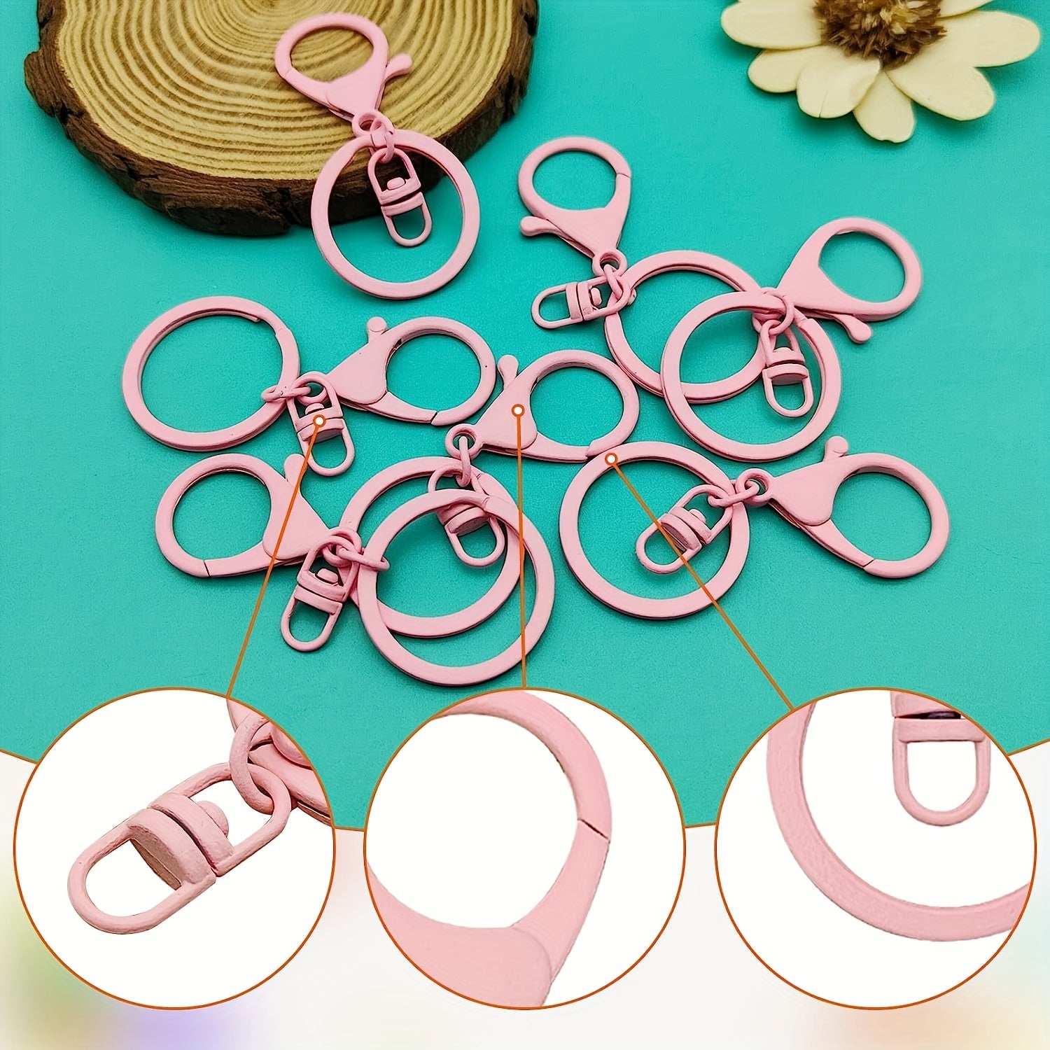30Pcs Metal Lobster Clasp Keychain Rings DIY Jewelry Making