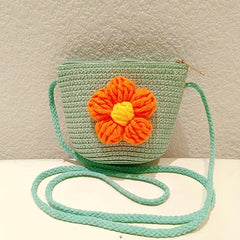Straw Crossbody Bag With Zipper Woven Shoulder Bag For Beach