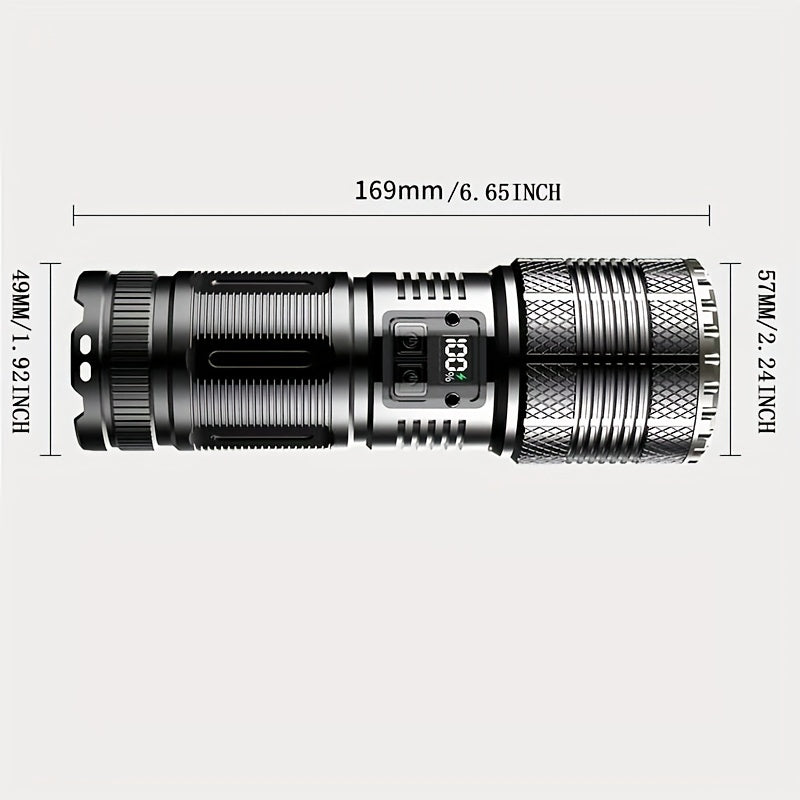 Rechargeable Aluminum Alloy Flashlight with Power Display