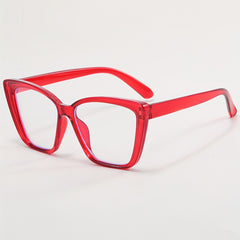 Cat Eye Clear Lens Glasses For Women Men Anti Light Jelly Frame